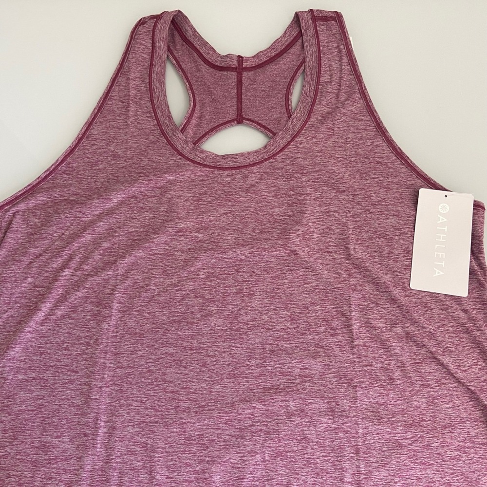 Athleta Womens 2X Nitro Tank Top Keyhole Back Heathered Athletic Sleeveless NEW‎